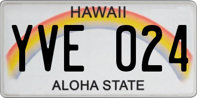 HI license plate YVE024