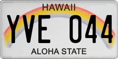 HI license plate YVE044