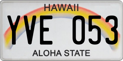 HI license plate YVE053