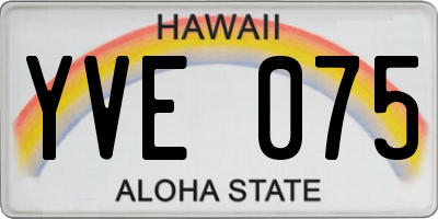 HI license plate YVE075
