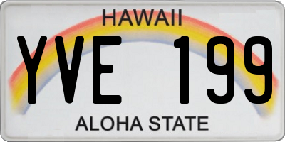 HI license plate YVE199