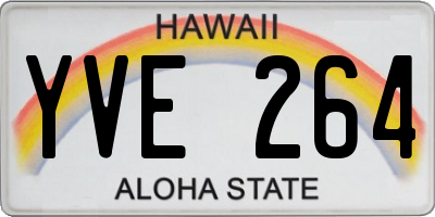 HI license plate YVE264
