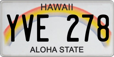 HI license plate YVE278