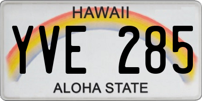 HI license plate YVE285
