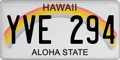 HI license plate YVE294
