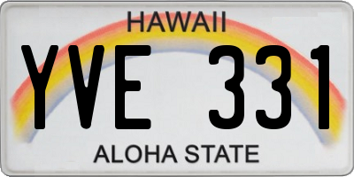 HI license plate YVE331