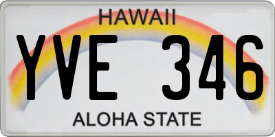 HI license plate YVE346