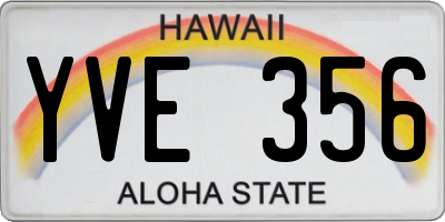 HI license plate YVE356