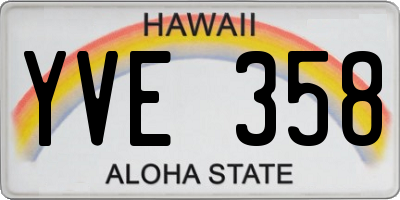 HI license plate YVE358