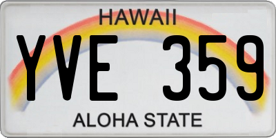 HI license plate YVE359