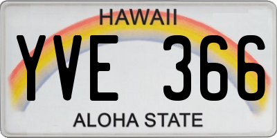 HI license plate YVE366