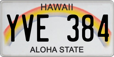 HI license plate YVE384