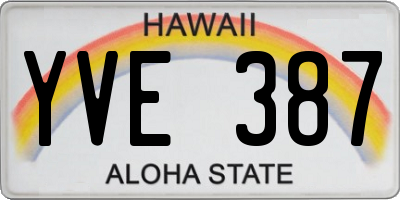 HI license plate YVE387