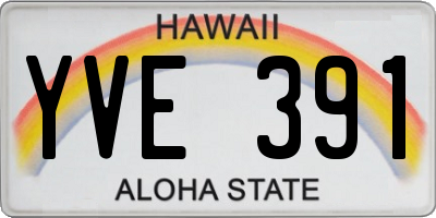 HI license plate YVE391