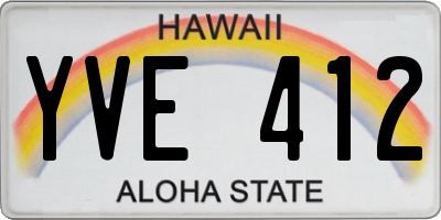 HI license plate YVE412