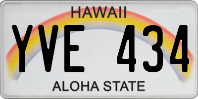 HI license plate YVE434
