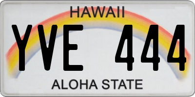 HI license plate YVE444