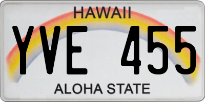 HI license plate YVE455