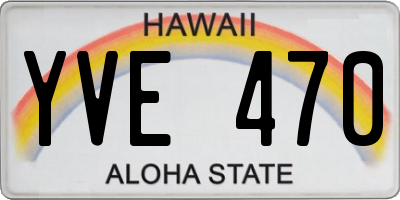 HI license plate YVE470