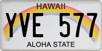 HI license plate YVE577