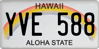 HI license plate YVE588