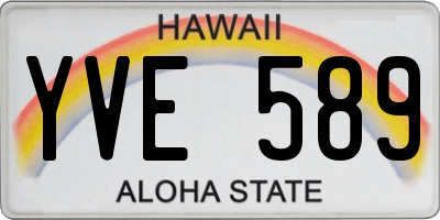 HI license plate YVE589