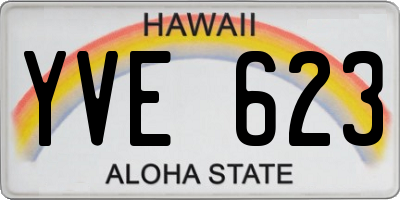 HI license plate YVE623