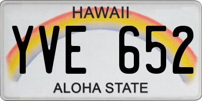 HI license plate YVE652