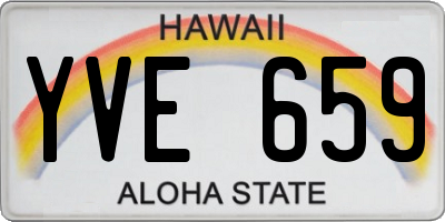 HI license plate YVE659