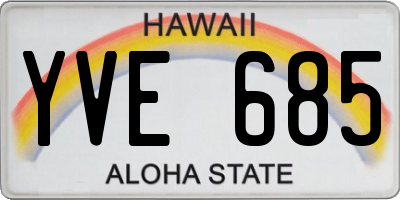 HI license plate YVE685