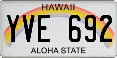 HI license plate YVE692