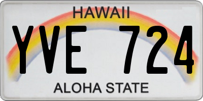 HI license plate YVE724