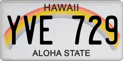 HI license plate YVE729