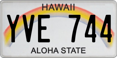 HI license plate YVE744