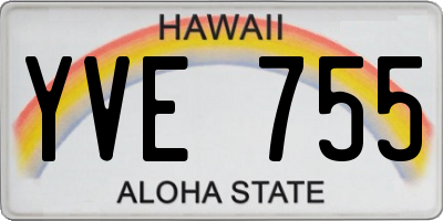 HI license plate YVE755