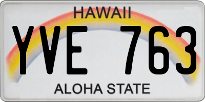 HI license plate YVE763