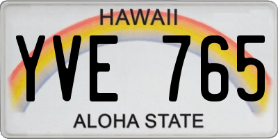 HI license plate YVE765