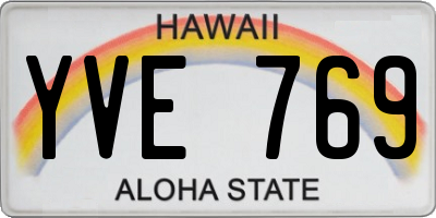 HI license plate YVE769
