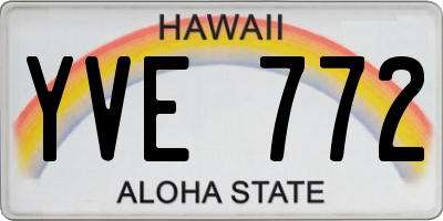 HI license plate YVE772