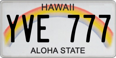 HI license plate YVE777