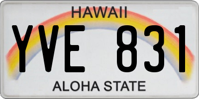 HI license plate YVE831