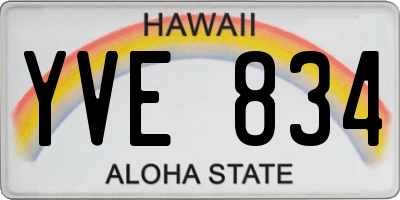HI license plate YVE834