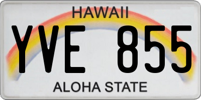 HI license plate YVE855