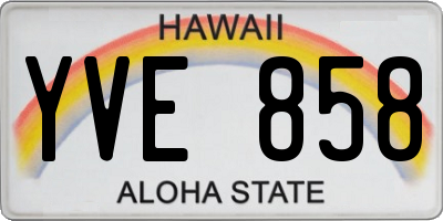 HI license plate YVE858