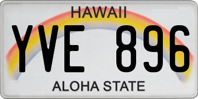 HI license plate YVE896