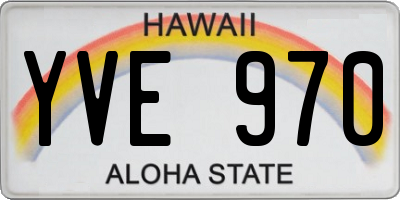 HI license plate YVE970