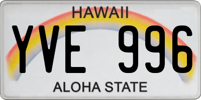 HI license plate YVE996