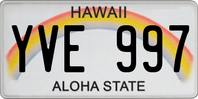 HI license plate YVE997