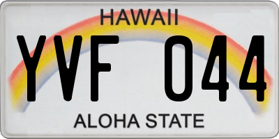 HI license plate YVF044