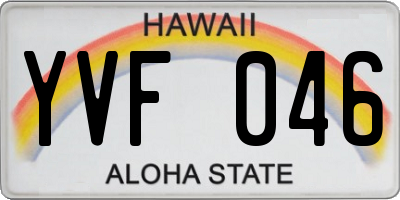 HI license plate YVF046